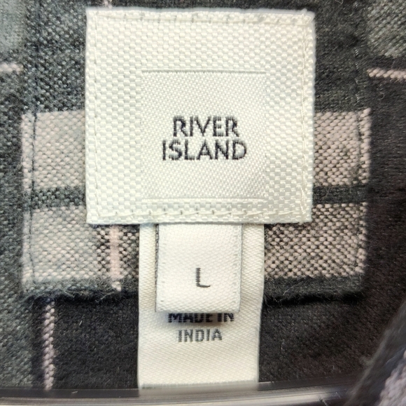 River Island Longsleeve Plaid Flannel Size Large - Picture 4 of 9